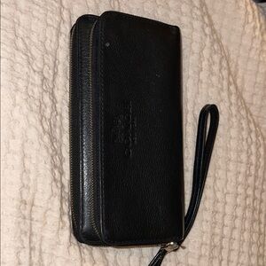 Coach Black Leather Wristlet Wallet